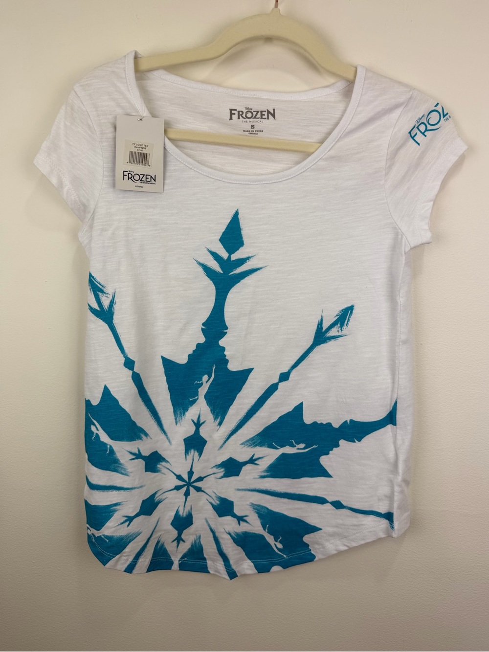Disney Frozen The Broadway Musical Logo Tee NWT White Graphic T-Shirt Sz S